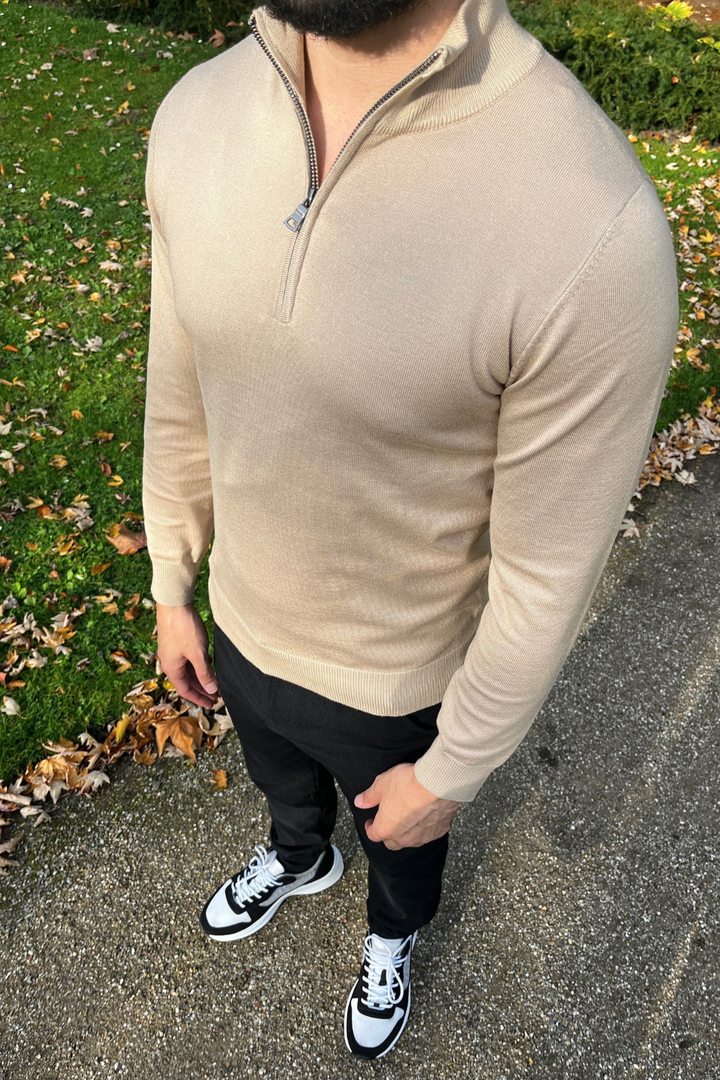 Luma Half Zip Sweater - Beige