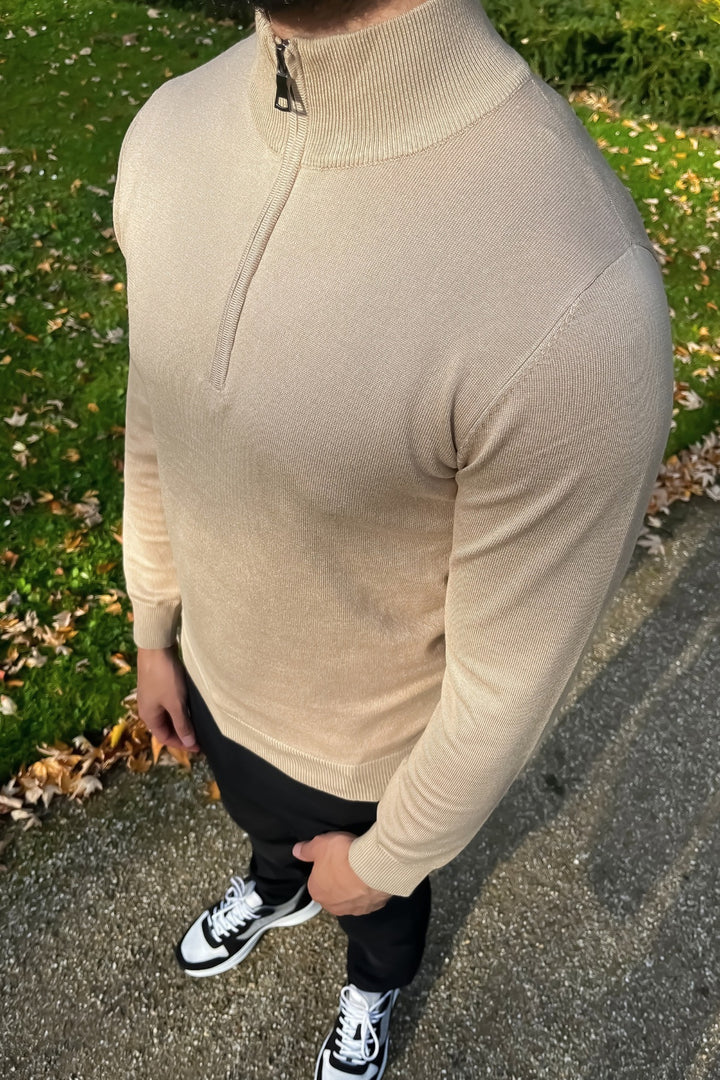 Luma Half Zip Sweater - Beige