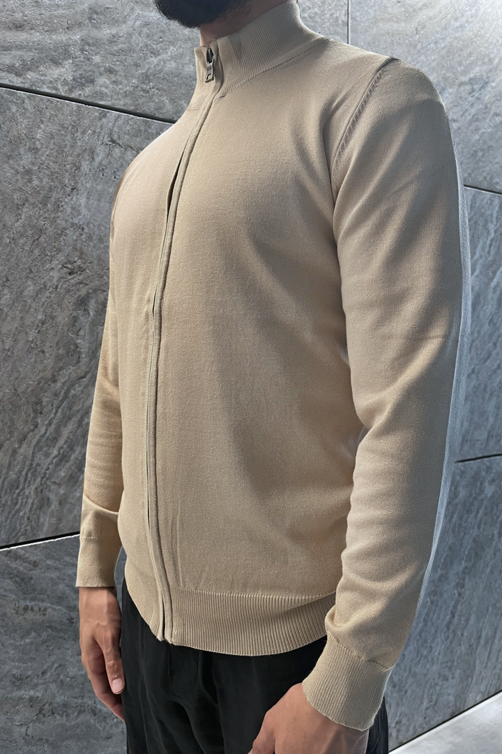 Luma Full Zip Sweater - Beige