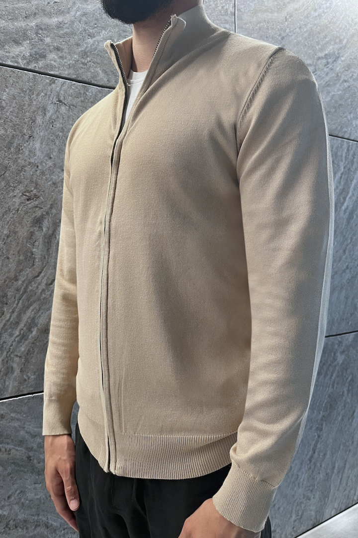 Luma Full Zip Sweater - Beige