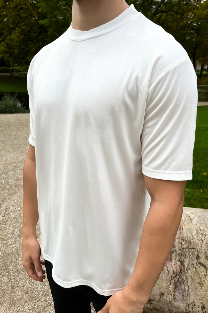 Mercerised Gloss T-Shirt - White