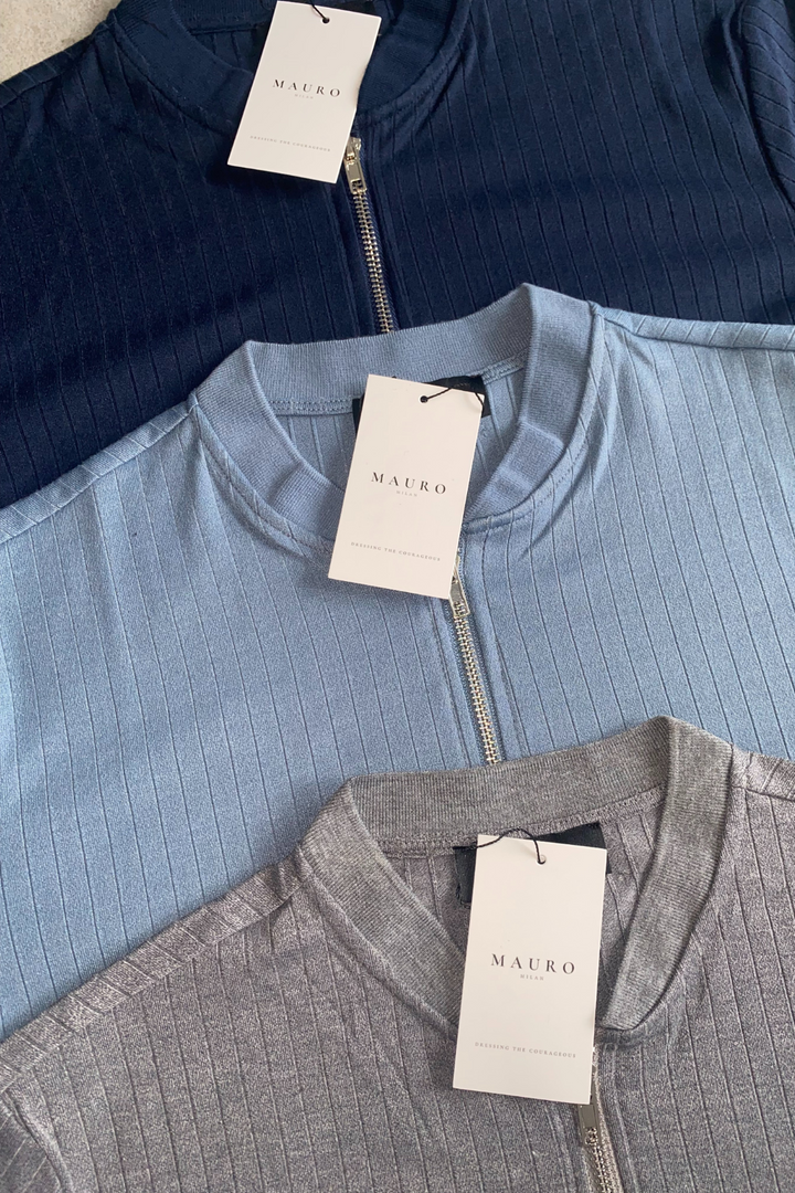 Enza Zipped Polo - Blauw