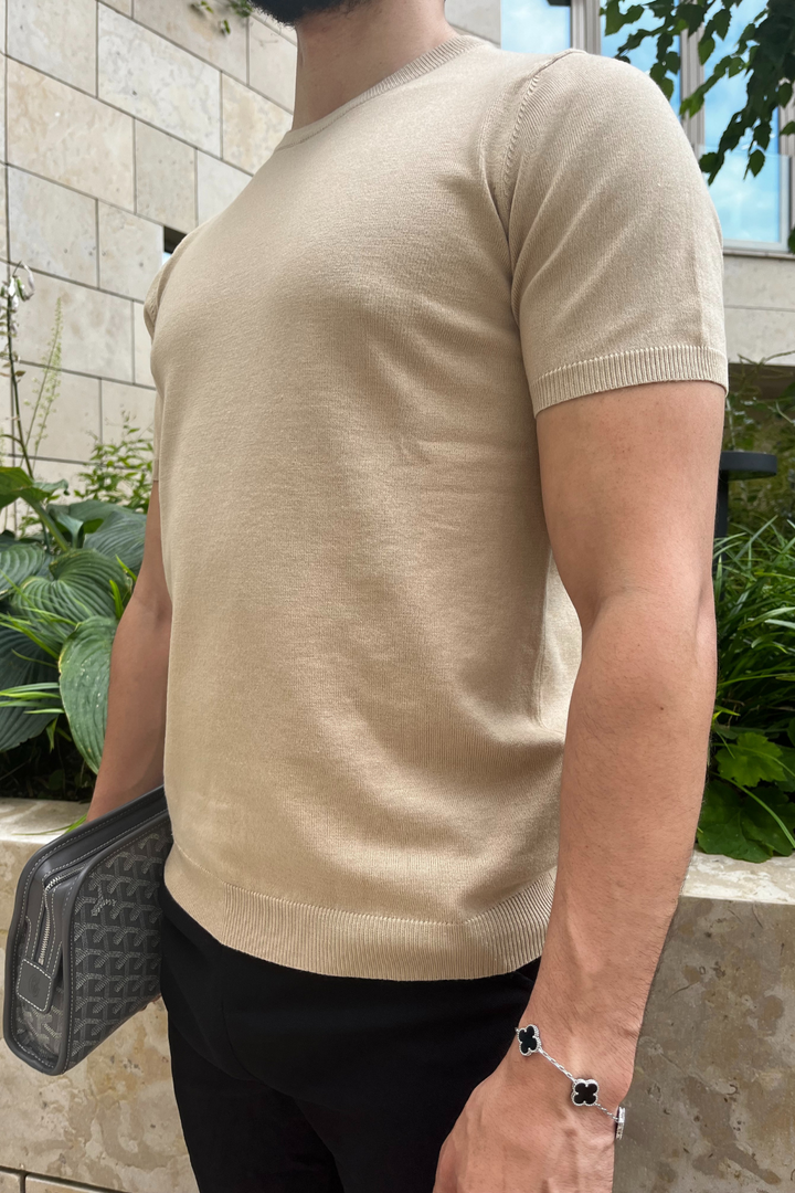 Lupo Knitted T-shirt - Beige