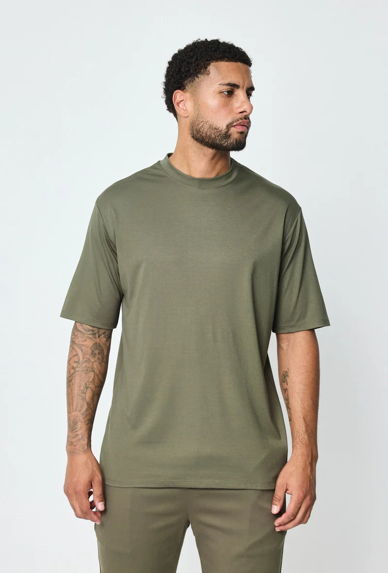 Mercerised Gloss T-Shirt - Khaki