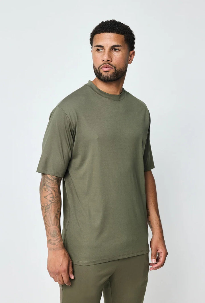 Mercerised Gloss T-Shirt - Khaki