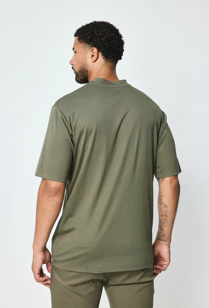 Mercerised Gloss T-Shirt - Khaki