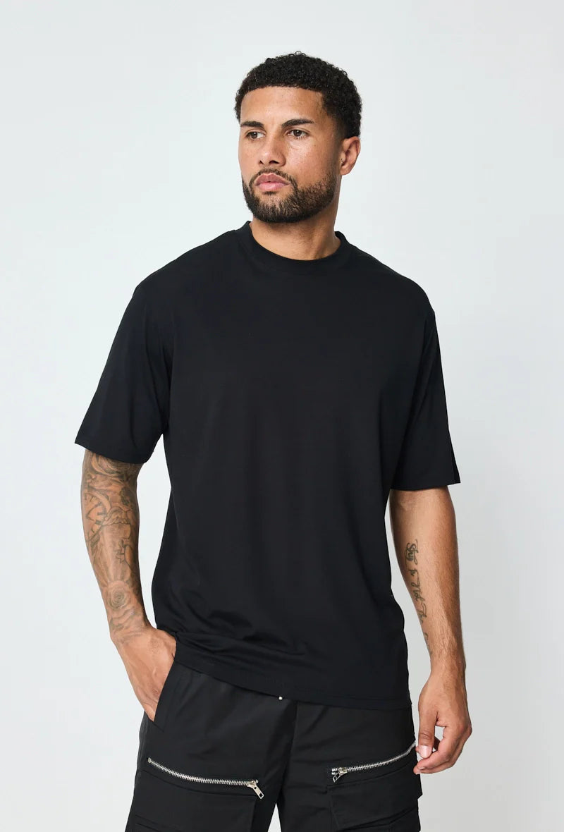 Mercerised Gloss T-Shirt - Black