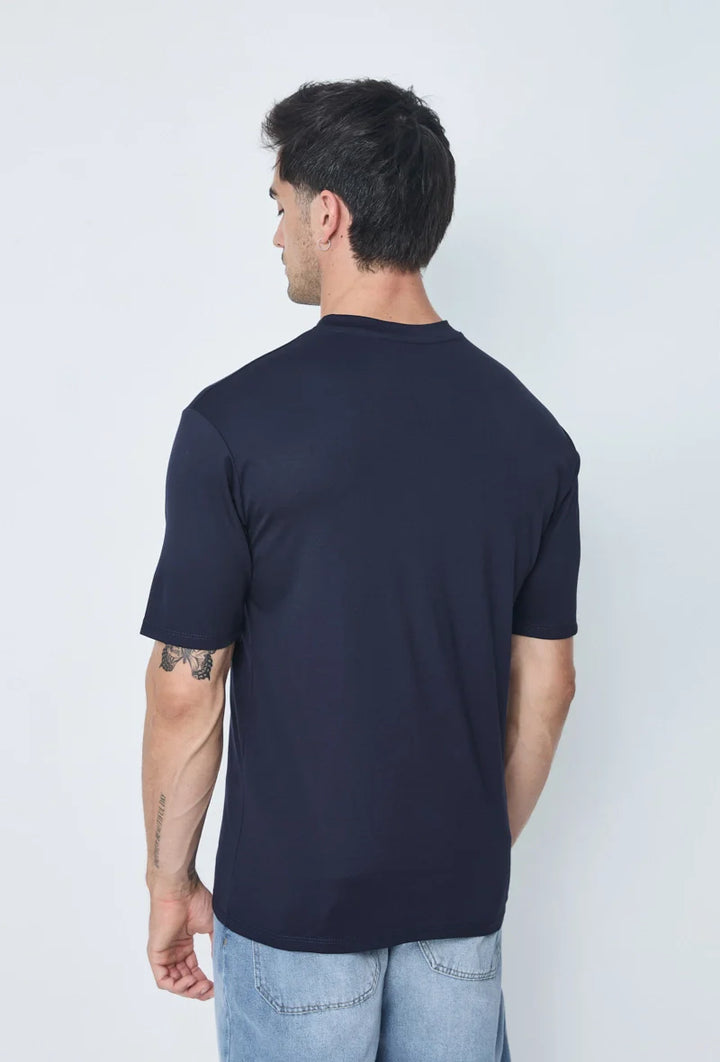 Mercerised Gloss T-Shirt - Dark Blue