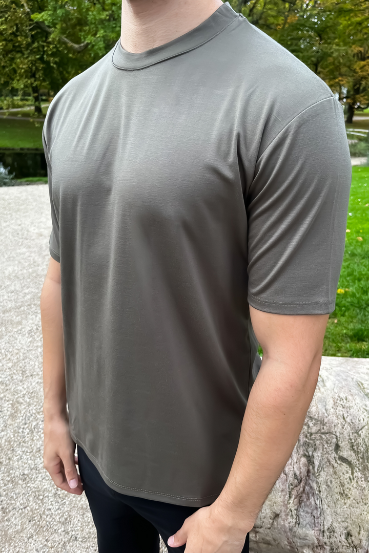 Mercerised Gloss T-Shirt - Khaki