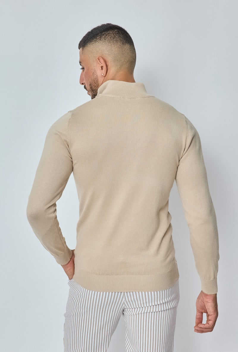 Luma Half Zip Sweater - Beige