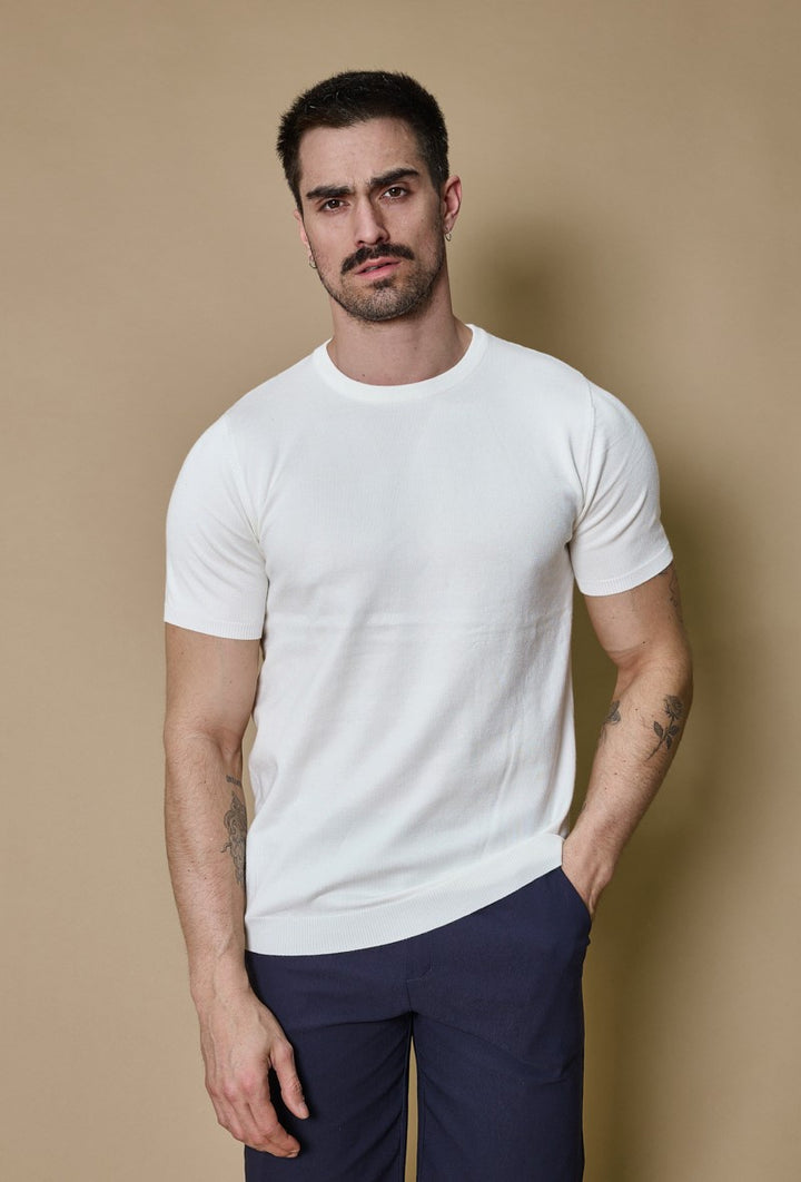 Lupo Knitted T-shirt - White