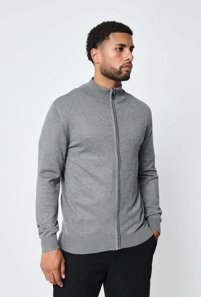 Luma Full Zip Sweater - Grijs