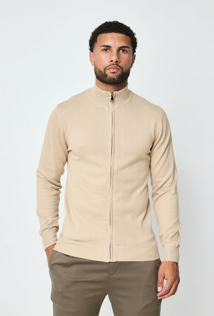 Luma Full Zip Sweater - Beige