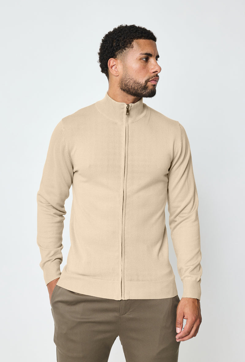 Luma Full Zip Sweater - Beige