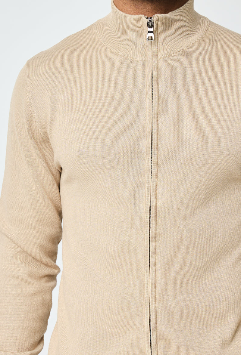 Luma Full Zip Sweater - Beige