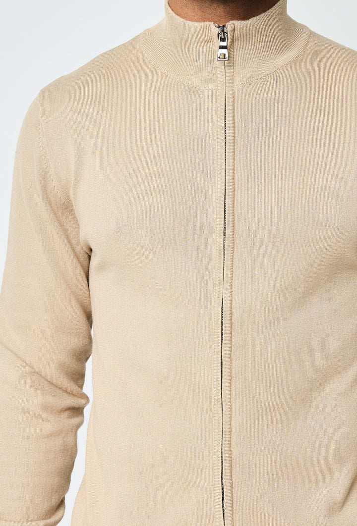 Luma Full Zip Sweater - Beige