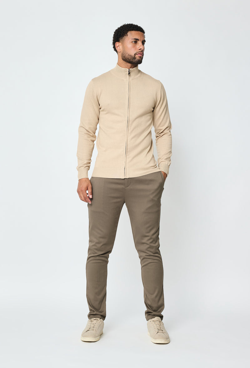 Luma Full Zip Sweater - Beige