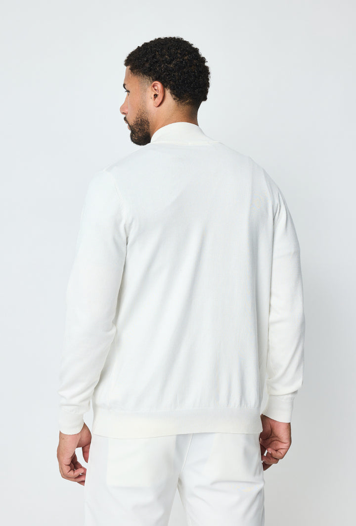 Luma Full Zip Sweater - Wit