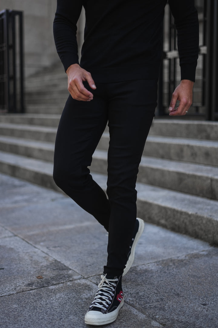 Milan Stretch Pantalon  (Slim fit) - Zwart