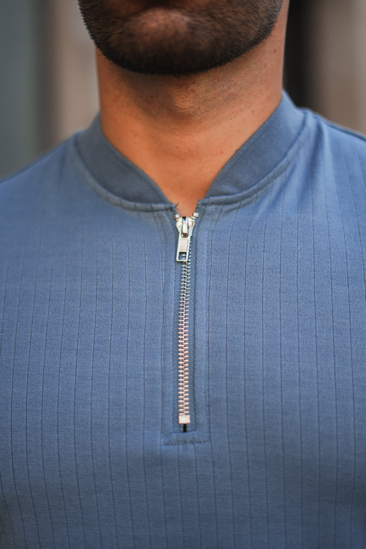 Enza Zipped Polo - Blauw