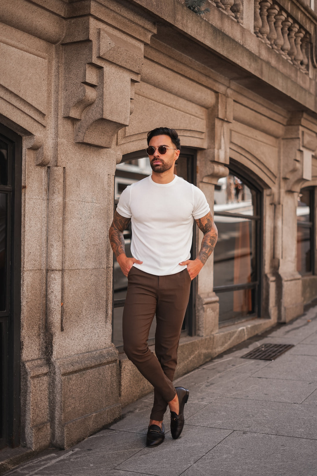 Milan Stretch Pantalon (Slim Fit) - Donkerbruin