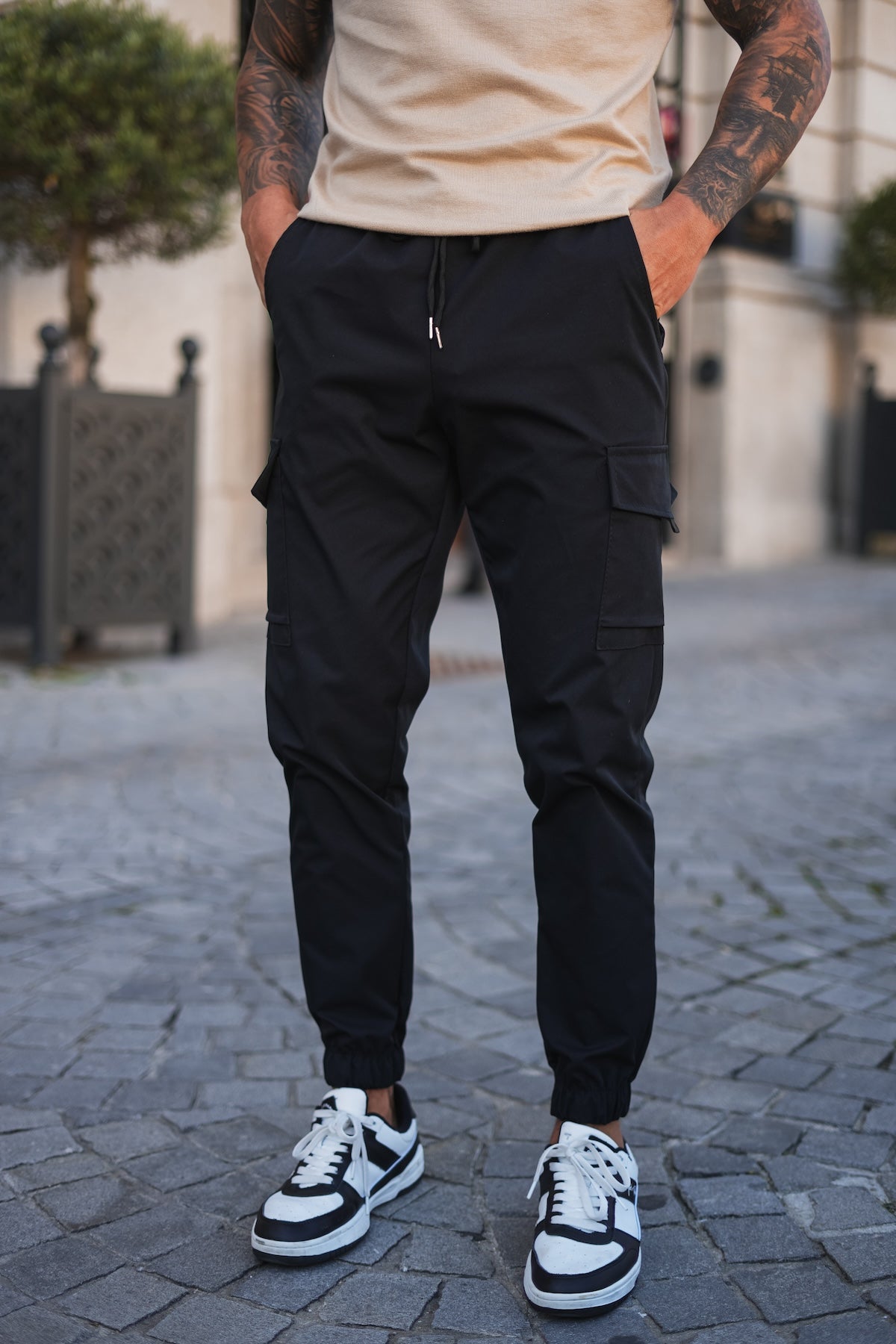 【PORTERNA】Milan Cargo Trousers Milan Satin Cargo Pant - Black – The Noli Shop